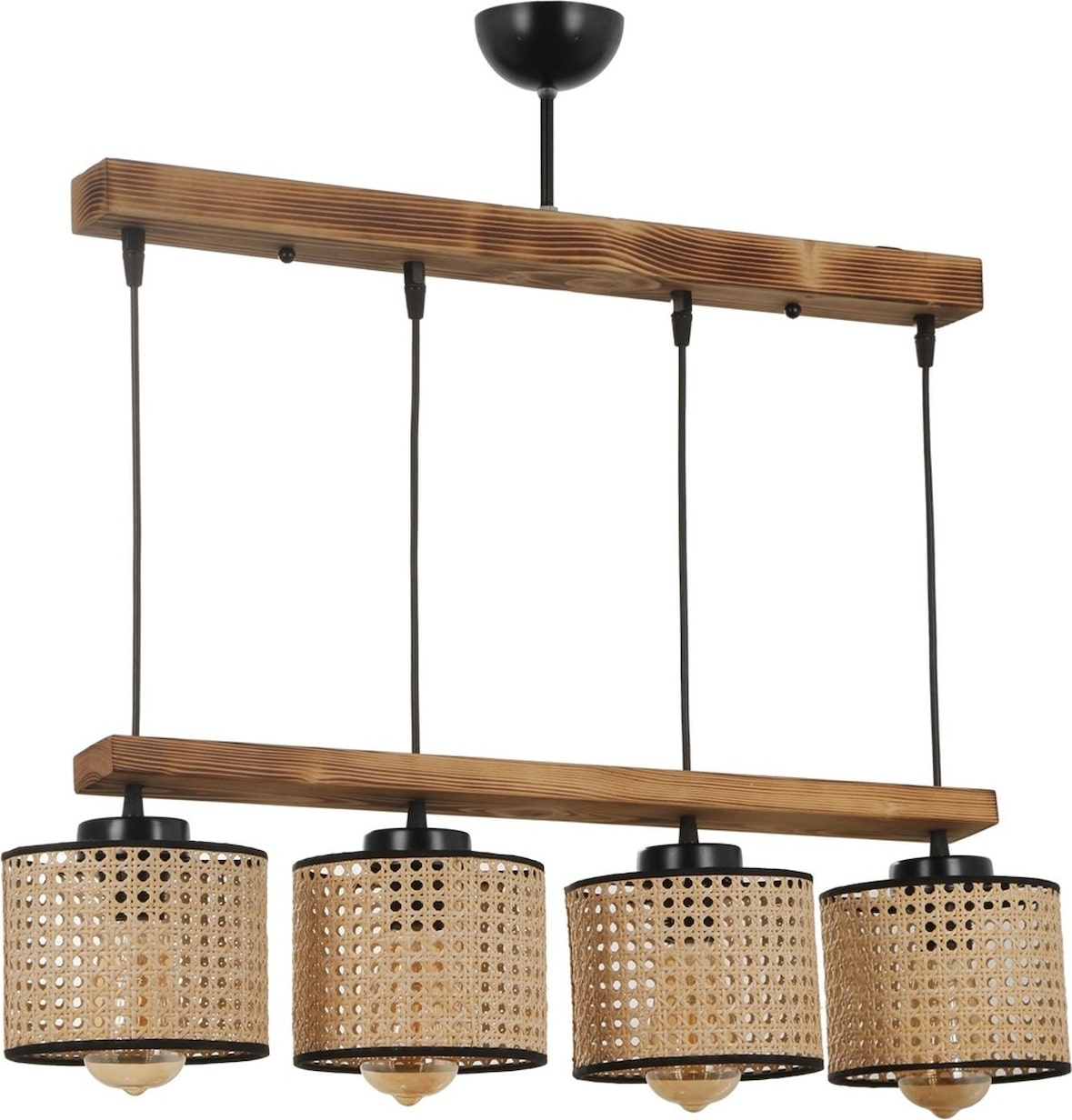 WellHome - Vintage Deckenlampe aus Holz 15x65x80cm