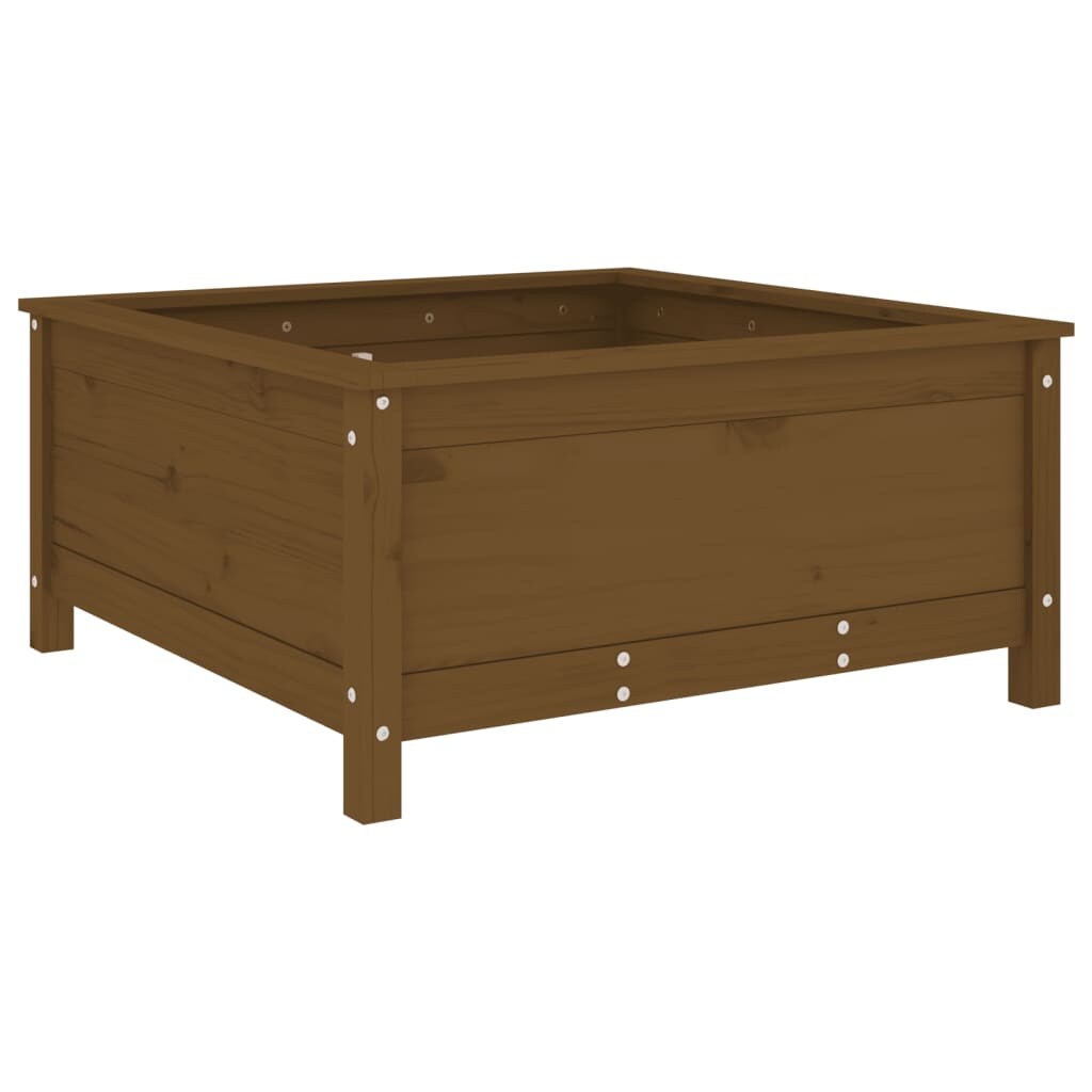 Helloshop26 - Hochbeet für Pflanzen und Blumen Terrasse Garten 82,5 x 82,5 x 39 cm massives braunes Kiefernholz 02_0037945