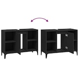thumbnail of Helloshop26 - Badezimmer-Unterschrank für Waschbecken 80 x 33 x 60 cm schwarzes Holzwerkstoff 02_0006845