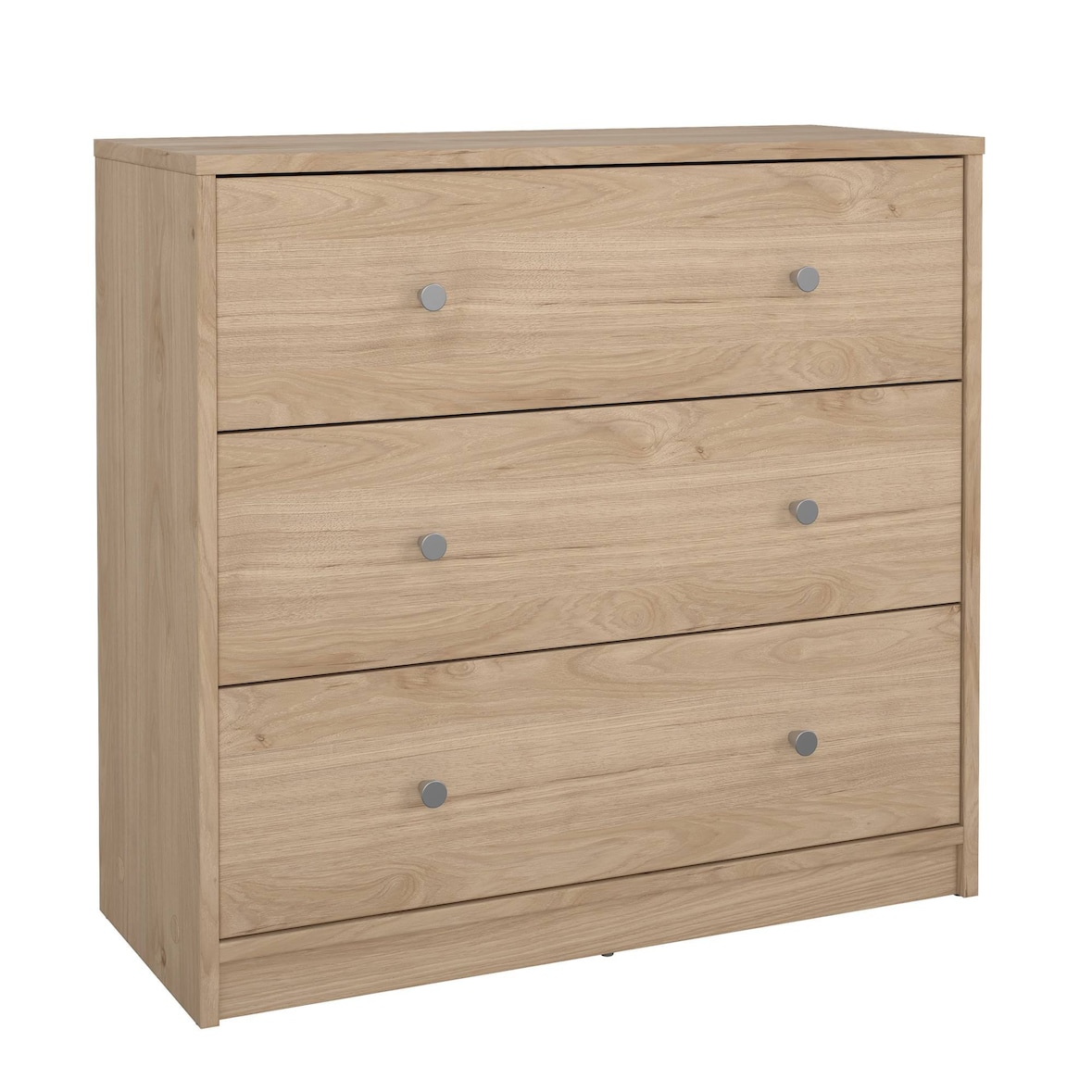 WellHome - Cassettiera da Camera con 3 Cassetti in colore Rovere 73 x 31 x 69 cm - Ebro Oak
