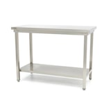 thumbnail of Table en acier inoxydable - 100 x 60 cm - hauteur réglable - avec étagère de rangement