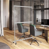 thumbnail of Cloison mobile Plexiglass Rigide Transparent cadre alu H 185 x L 106 cm + Roulettes