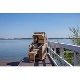 thumbnail of Strandkorb - bene living - Ammersee Single Teak Bullauge - PE shell - Modell 534 - Einsitzer inkl. Liftersystem