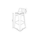 thumbnail of Lot de 4 tabourets de bar en métal noir mat style industriel avec dossier et assise en bois clair - Hauteur 76 cm