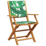 thumbnail of vidaXL 3-tlg. Bistro-Set Blattmuster Stoff und Massivholz