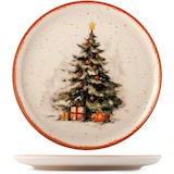 thumbnail of H&H Servizio Piatti Natalizio 18 Pezzi Santa Express in Stoneware – 6 Piatti Piani 26 cm, 6 Piatti Fondi 20,5 cm, 6 Piatti Frutta 20 cm