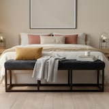 thumbnail of Banc Polson Velours Noir Noir /150 cm