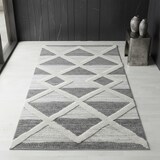 thumbnail of Teppich 3D-Effekt Geo-Muster Skulptural Waschbar Strapazierfähig Wohnzimmer Esszimmer Grau 80x150 cm OEKO-TEX – GENF von Kadima Design