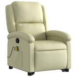 thumbnail of vidaXL Massagesessel mit Aufstehhilfe Creme Echtleder