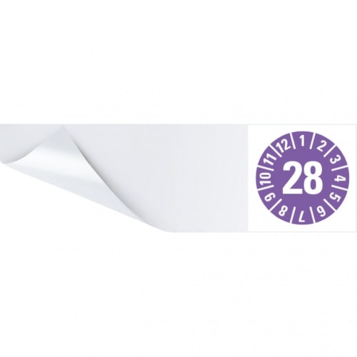 Dreifke® Kabelprüfplakette 28, violett, Folie, selbstklebend, 95x25mm, 6 Stk.