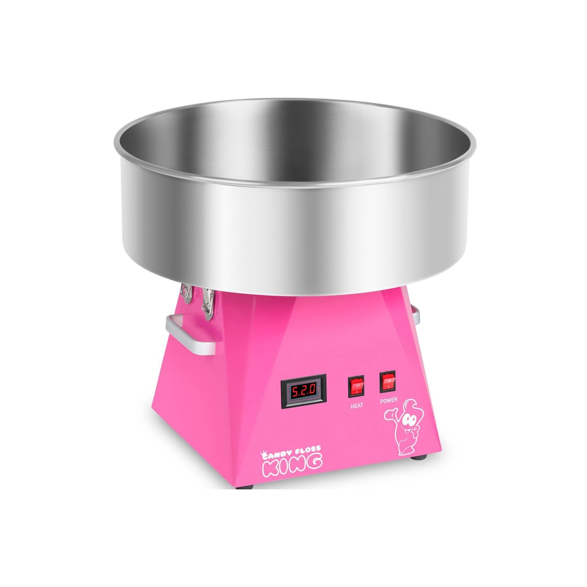 Royal Catering - Royal Catering RCZK-1030-W-R Machine a Barbe a Papa Professionnelle (Ø 52 cm, 1030 W, 1 portion / 30 s, Acier Inoxydable) Rose