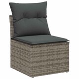 thumbnail of vidaXL Garten-Sofa-Set mit Kissen mit Speicher 14 pcs Grau Poly Rattan