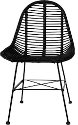 thumbnail of Décoshop26 - Set mit 6 Esszimmerstühlen im rustikalen Design aus naturschwarzem Rattan DEC025701