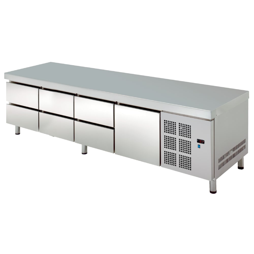 EURAST - Reserva fría con cajones 1 grande y 6 pequeños - 2245x700x600 mm - 350 W 230/1V - 78489509