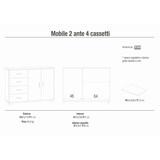 thumbnail of SARMOG MOBILE 2 ANTE 4 CASSETTI KIT L116 P41 H86 in truciolare nobilitato color ossido nero e cemento