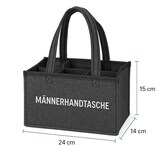 thumbnail of Flaschentasche Grau Filz 6 Fächer Männerhandtasche Tragetasche