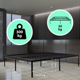 thumbnail of Metallbett RUKIM - Metall Schwarz 200x200x41 cm | Bett 200x200 Bettrahmen Metall Doppelbett