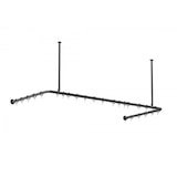 thumbnail of Alu Duschvorhangstange Schwarz 70x165x70 cm barrierefrei passend für Badewanne, U-Form, inkl. Deckenhalterungen, inkl. Ringe