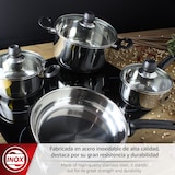thumbnail of Magefesa Practika - Batería de Cocina, Acero Inoxidable, 7 Piezas, Distribución de calor, Fácil Limpieza y Apta Lavavajillas, INDUCCIÓN