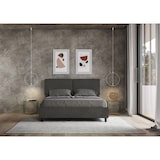 thumbnail of Letto Matrimoniale contenitore doppia alzata imbottito 160x210 microfibra grigio Sleeper