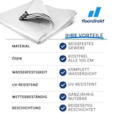 thumbnail of Abdeckplane 140 g/m² (3 x 5 m, Weiß) wasserdichte Plane mit Ösen - Gewebeplane Schutzplane