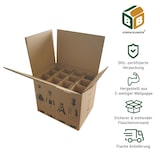 thumbnail of 15 x Bierflaschenversandkarton (365 x 267 x 324 mm) 2-wellig 12er Bierflaschenkarton Flaschenkarton Transportbox PTZ-Zulassung DHL BB-Verpackungen