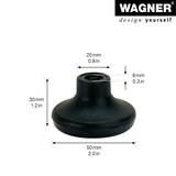 thumbnail of WAGNER Möbelgleiter - Durchmesser Ø 20/50 x 30 mm, Bohrung Ø 8 mm, Kunststoff schwarz, zum Überstulpen - 01004501