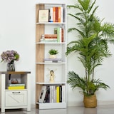 thumbnail of HOMCOM Scaffale Libreria a Parete in Legno Color Rovere con Ripiani
