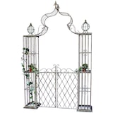 thumbnail of DanDiBo Rosenbogen mit Tor Pforte Metall 275x170 cm Rundbogen Torbogen Pergola 110241 Schmiedeeisen Rankhilfe Gartentor