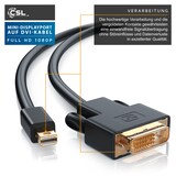 thumbnail of CSL Mini DisplayPort zu DVI Video-Kabel, miniDP Monitor Adapter Kabel, für Apple, PC's & Notebooks - 2m