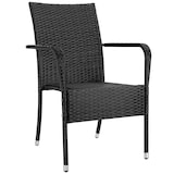 thumbnail of tectake Wicker tuinstoel Girona, stapelbaar, draagkracht 120 kg - 8-delige set zwart