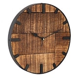 thumbnail of Wanduhr Holz ø 30 cm Uhr 2. Wahl Wohnzimmeruhr modern rund aus Holz Vintage lautlos Mangoholz massiv