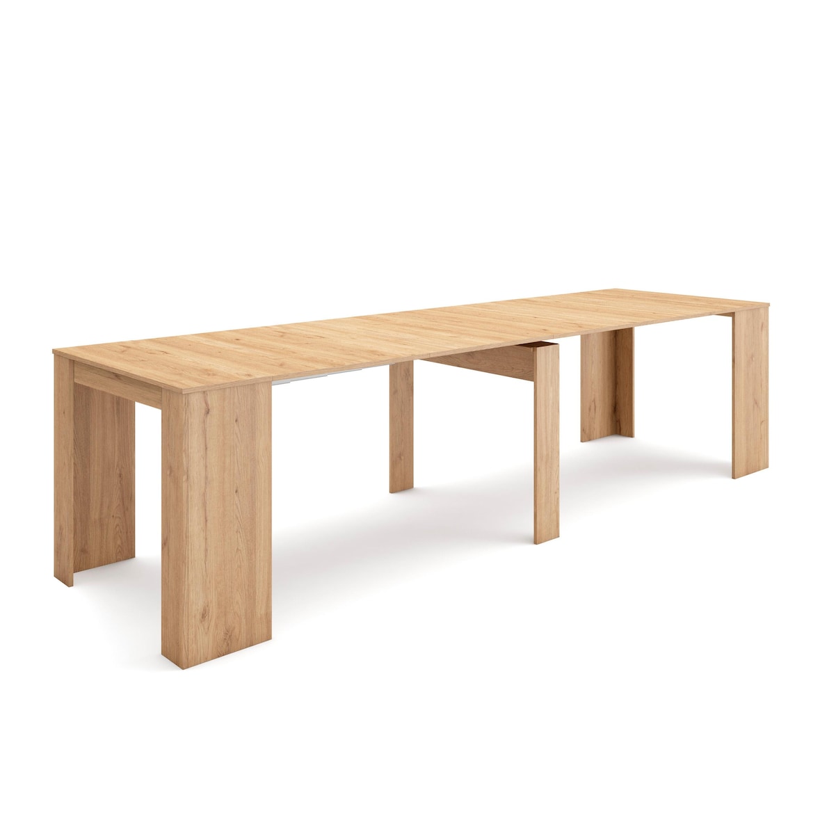 Mesa Consola Extensível, Cozinha, Sala de jantar, 302x90x77cm, Para 14 pessoas, Mesa de Jantar, Estilo moderno, Carvalho _ EX300ROC2018S