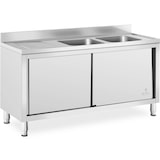 thumbnail of Royal Catering - Royal Catering RC-IKS03 Plonge En Inox Professionnelle Sur Meuble Bas Armoire Placard Avec Évier Acier Inoxydable (2 bacs : 400 x