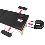 thumbnail of 3 Zonen Massageliege-Set Daniel mit Polsterung, Rollen und Holzgestellschwarz