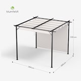 thumbnail of Blumfeldt Pantheon Robust Pergola 3x3m wetterbeständig Stahl pulverbeschichtet seitliche Rollläden Beige