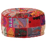 thumbnail of vidaXL Patchwork Sitzpouf Rund Baumwolle Handgefertigt 40x20 cm Rot