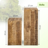 thumbnail of Blumensäule 27x27 Blumen Hocker Holz Pflanzenständer Beistelltisch quadratisch Mangoholz : Höhe 73 cm