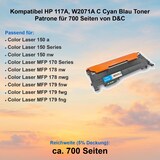 thumbnail of Kompatibel HP 117A, W2071A C Cyan Blau Toner Patrone für 700 Seiten von D&C