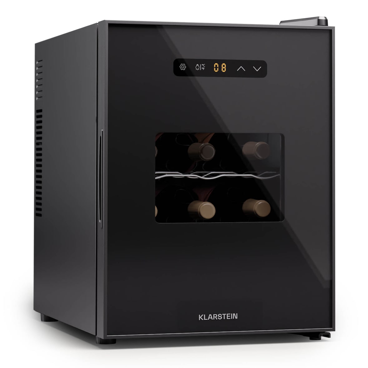 Klarstein Silent Vino 12 Uno Weinkühlschrank 31 L / 12 Fl 5-18 °C Touch Schwarz