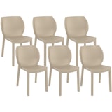 thumbnail of CLP 6er Set Gartenstühle Nora Kunststoff HBT: 80x58x59 cm taupe