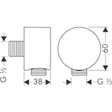 thumbnail of Hansgrohe Schlauchanschluss Fixfit Axor mit Rückflussverhinderer 1/2 verchromt