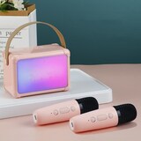 thumbnail of Enceinte Bluetooth Microphone HiFi LED Portable Rose Effets RGB Compacte Rose YONIS
