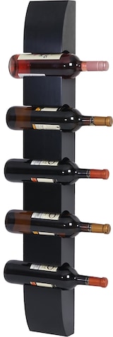thumbnail of Weinregal Colmar, Flaschenregal Wandregal Flaschenhalter, für 5 Flaschen 99x13x9cm ~ schwarz
