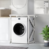 thumbnail of DELUKE® Stapelgestell für Wäschetrockner auf Waschmaschine RALF Stahlgestell 300kg Tragkraft Waschmaschinengestell Waschmaschinenregal Überbau, Weiß