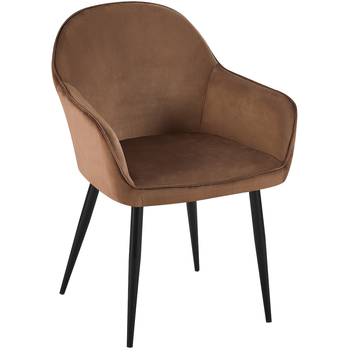 Chaise de salle à manger Boise velours Marron