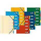 thumbnail of Exacompta - Réf. 5306E - Carton de 8 trieurs HARMONIKA - avec élastiques et fenêtres découpées  - 6 compartiments - pour A4 - couleurs assorties