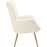 thumbnail of tectake Fauteuil Hygge gestoffeerd, ergonomisch, draagkracht 150 kg - Zonder hocker, Bouclé crème/goud - 405596
