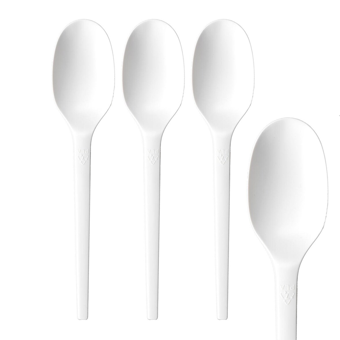 500x BIO Löffel aus CPLA wiederverwendbar weiß 16.5cm
