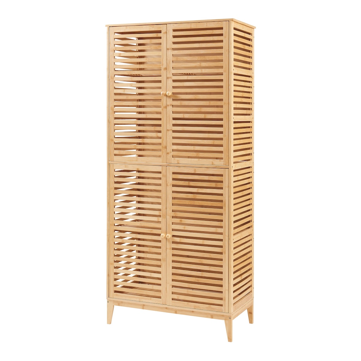 Helloshop26 - Badezimmerschrank/Regal aus Bambus 180 x 80 x 40 cm Naturfinish 03_0008885
